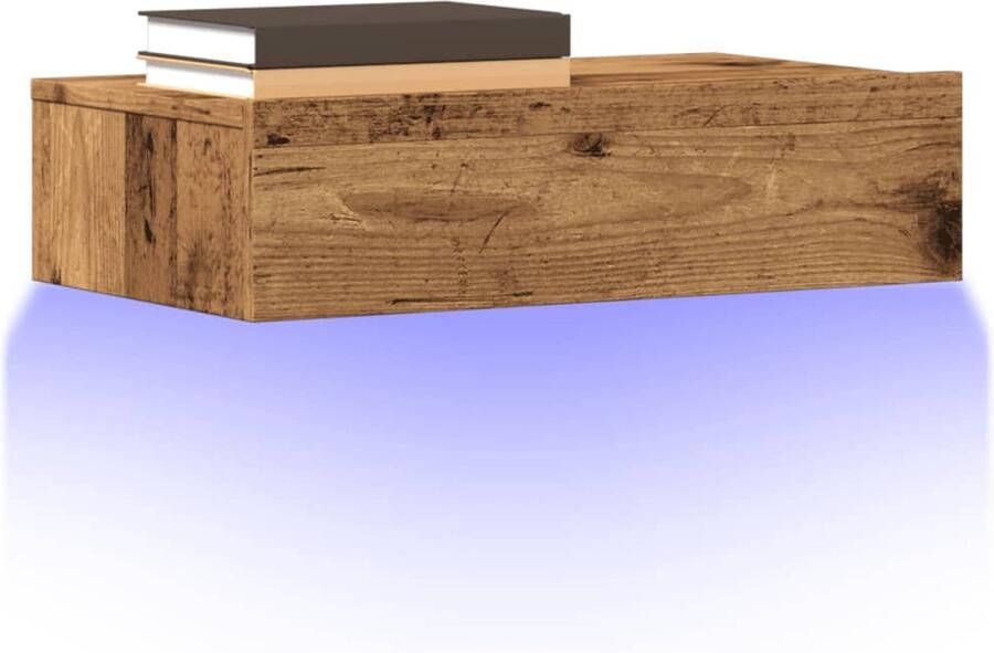 VidaXL Tv-meubel 60 cm LED-verlichting Oud Hout Tv Meubel Tv Kast Led Verlichting Houten Tv Stand Media Kast