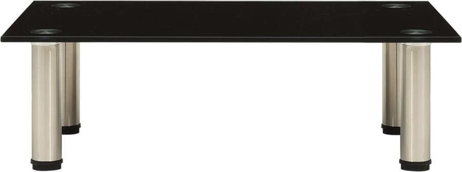 VidaXL Tv-meubel 60 cm zwart gehard glas Tv-meubel Tv-standaard Meubilair Glas Zwart Industrieel Minimalistisch Modern