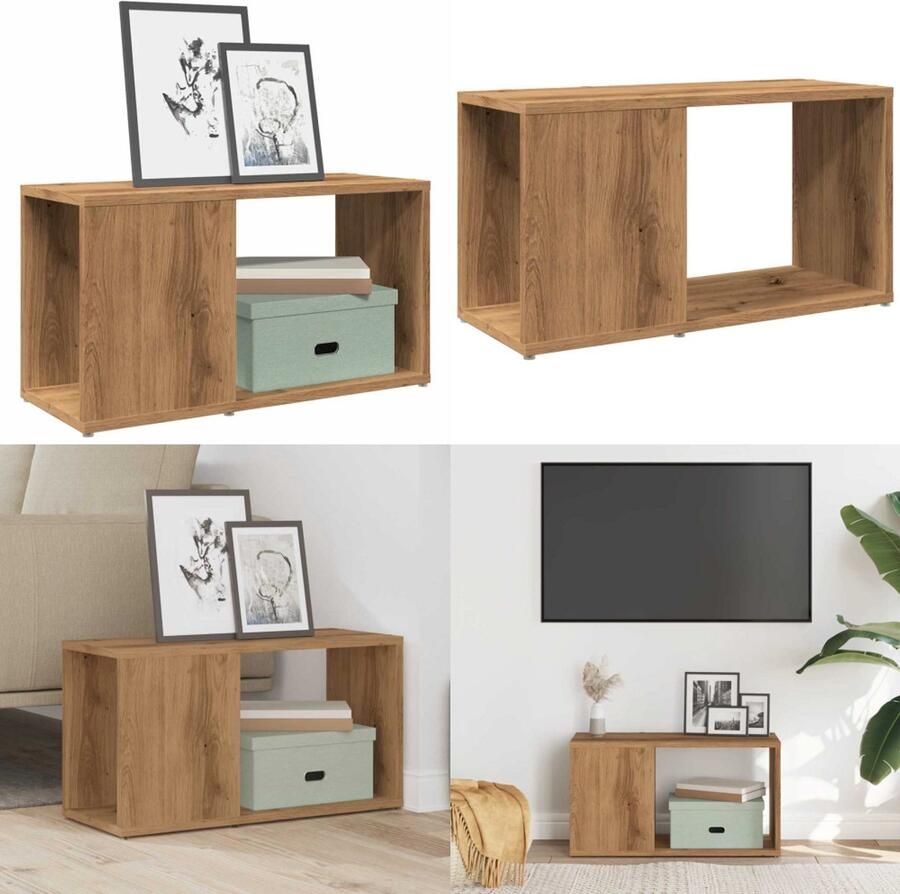VidaXL Tv-meubel 60x24x32 cm bewerkt hout artisanaal eikenkleur Tv-meubel Tv-kasten -Tv-standaard Tv-meubel
