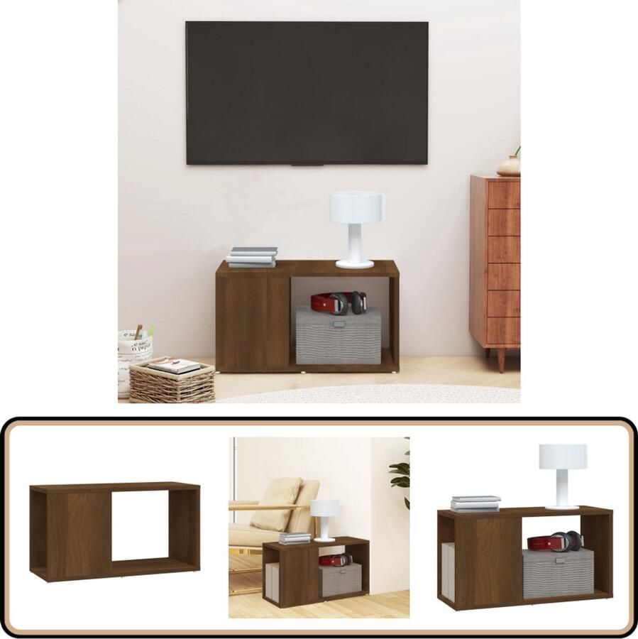 VidaXL -Tv-meubel-60x24x32-cm-bewerkt-hout-bruineikenkleurig