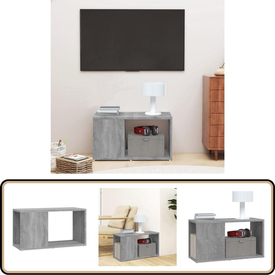 VidaXL Tv-meubel 60x24x32 cm Grijs Sonoma Eiken Tv Meubel Salontafel Media Kast Houten Meubilair Grijze Meubelen