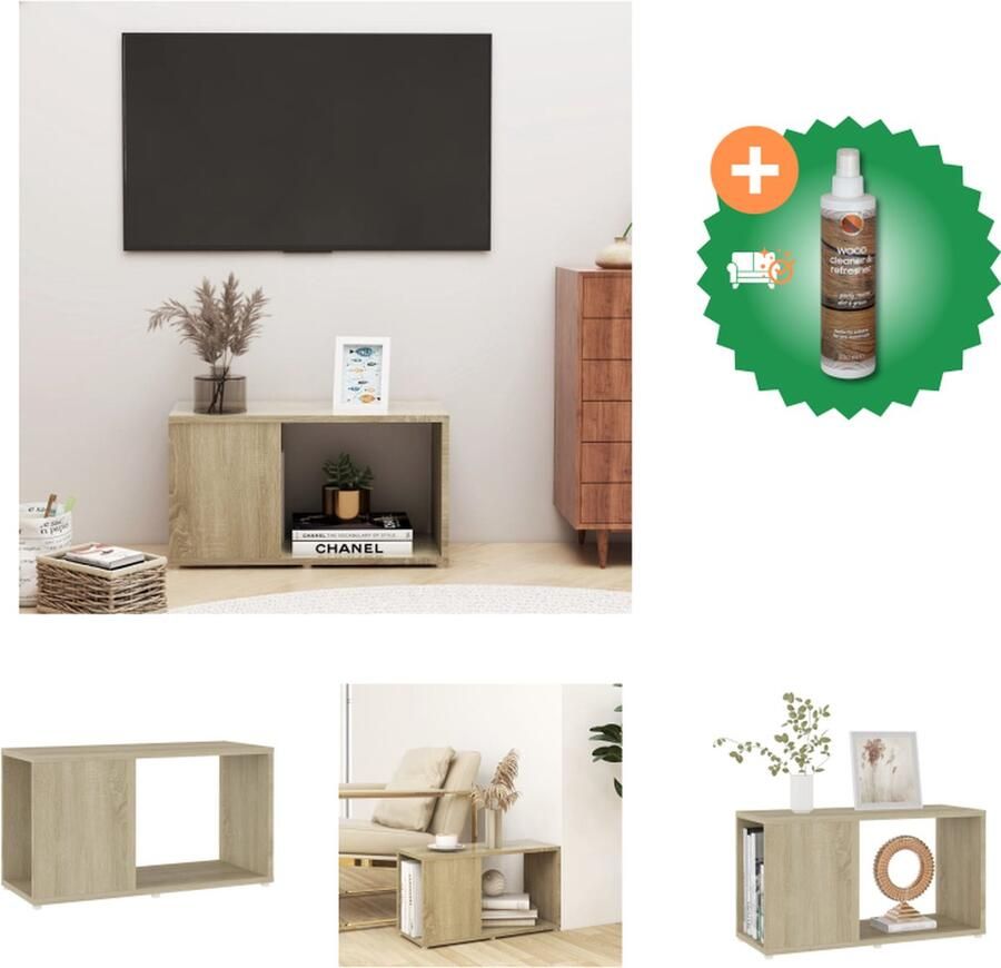 VidaXL Tv-meubel 60x24x32 cm spaanplaat sonoma eikenkleurig Kast Inclusief Houtreiniger en verfrisser