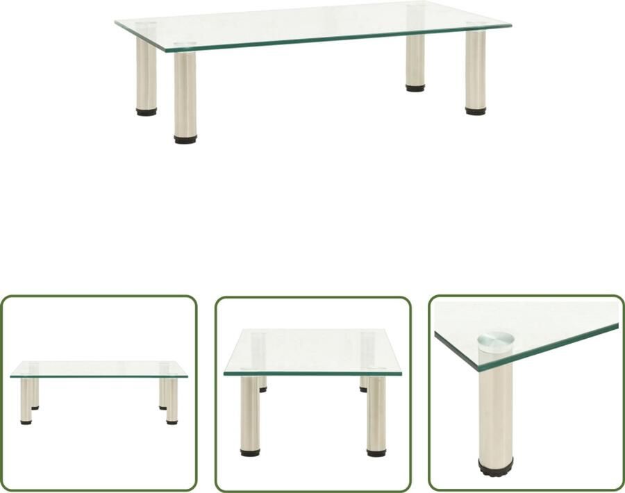 VidaXL Tv-meubel 60x35x17 cm Gehard glas Transparant Tv-meubel Glas Meubilair Design Tv-standaard Transparante Tv-standaard Media Kast Salontafel