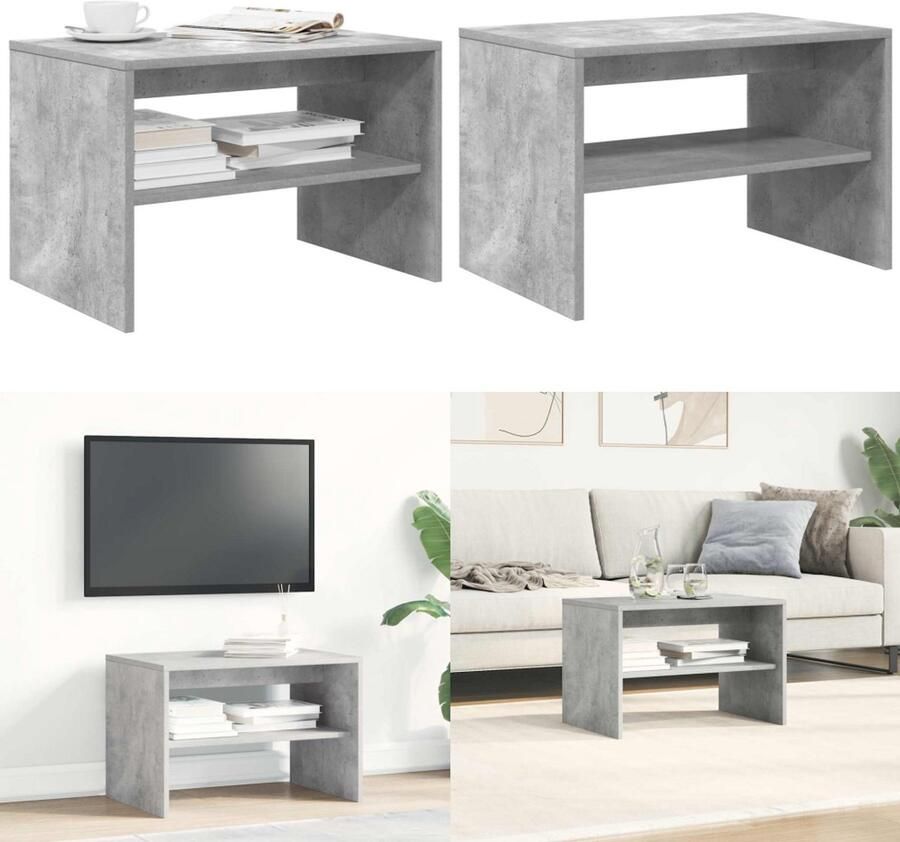 VidaXL Tv-meubel 60x40x40 cm bewerkt hout betongrijs TV-meubel TV-meubels -TV-meubel Televisiemeubel