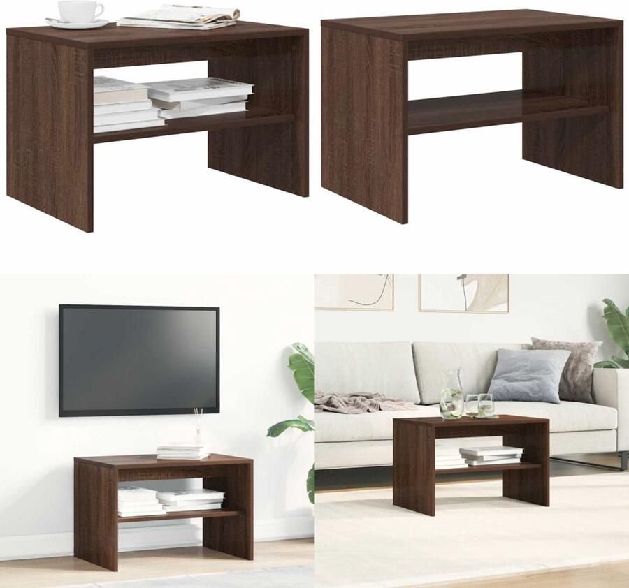 VidaXL Tv-meubel 60x40x40 cm bewerkt hout bruin eikenkleur TV-meubel TV-meubels -TV-meubel Televisiemeubel