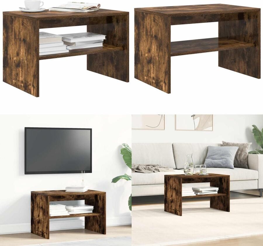 VidaXL Tv-meubel 60x40x40 cm bewerkt hout gerookt eikenkleurig TV-meubel TV-meubels -TV-meubel Televisiemeubel