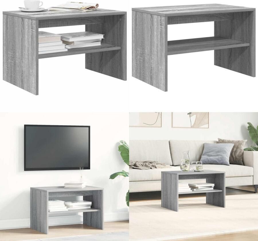 VidaXL Tv-meubel 60x40x40 cm bewerkt hout grijs sonoma eikenkleurig TV-meubel TV-meubels -TV-meubel Televisiemeubel