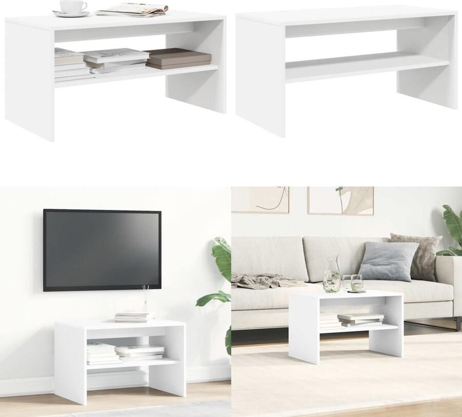 VidaXL Tv-meubel 60x40x40 cm bewerkt hout wit TV-meubel TV-meubels -TV-meubel Televisiemeubel