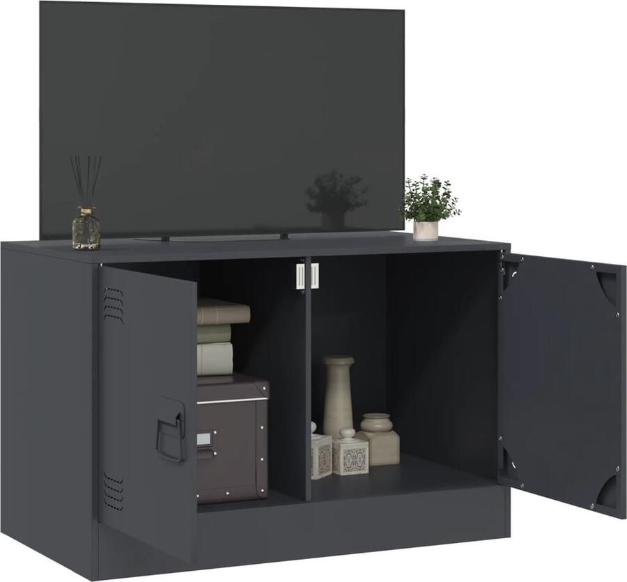 VidaXL -Tv-meubel-67x39x44-cm-staal-antracietkleurig