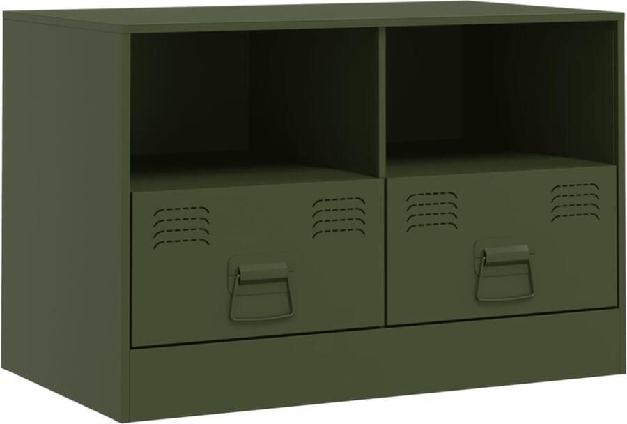 VidaXL -Tv-meubel-67x39x44-cm-staal-olijfgroen