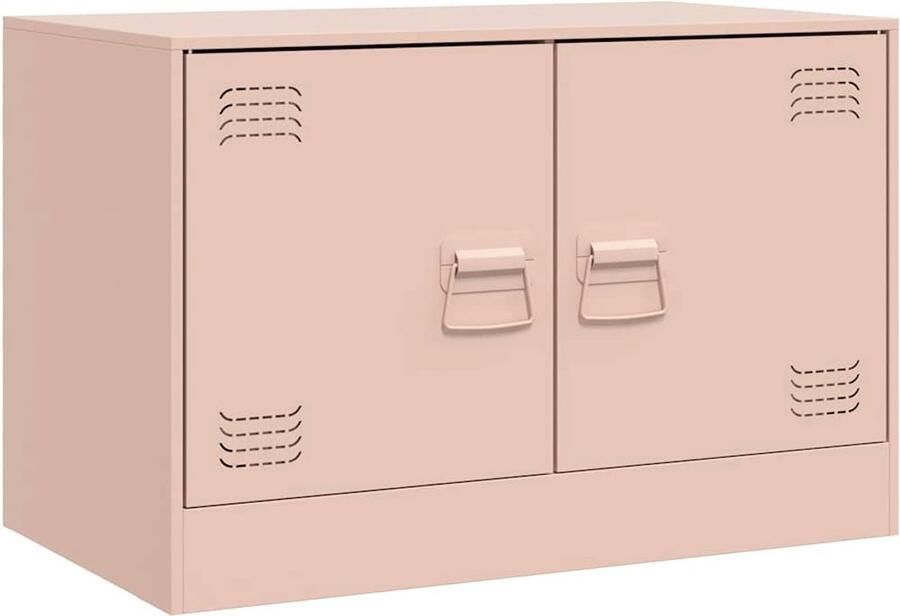 The Living Store Tv-meubel 67x39x44 cm staal roze Tv Meubel Roestvrijstalen Tv Stand Tv Kast Salontafel Mediabox - Foto 2