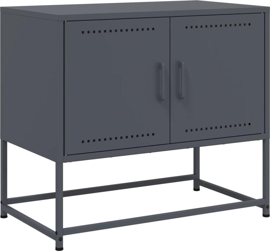 VidaXL Tv-meubel 68 5x39x60 5 cm staal antracietkleurig