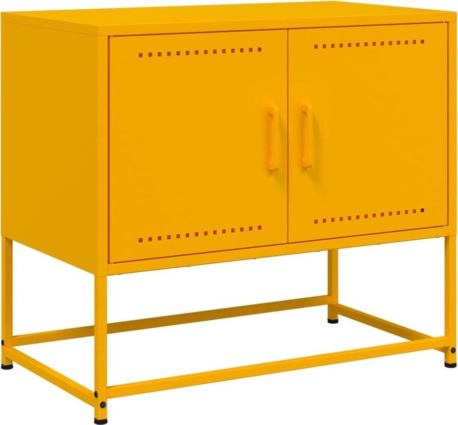 VidaXL Tv-meubel 68 5x39x60 5 cm staal mosterdgeel