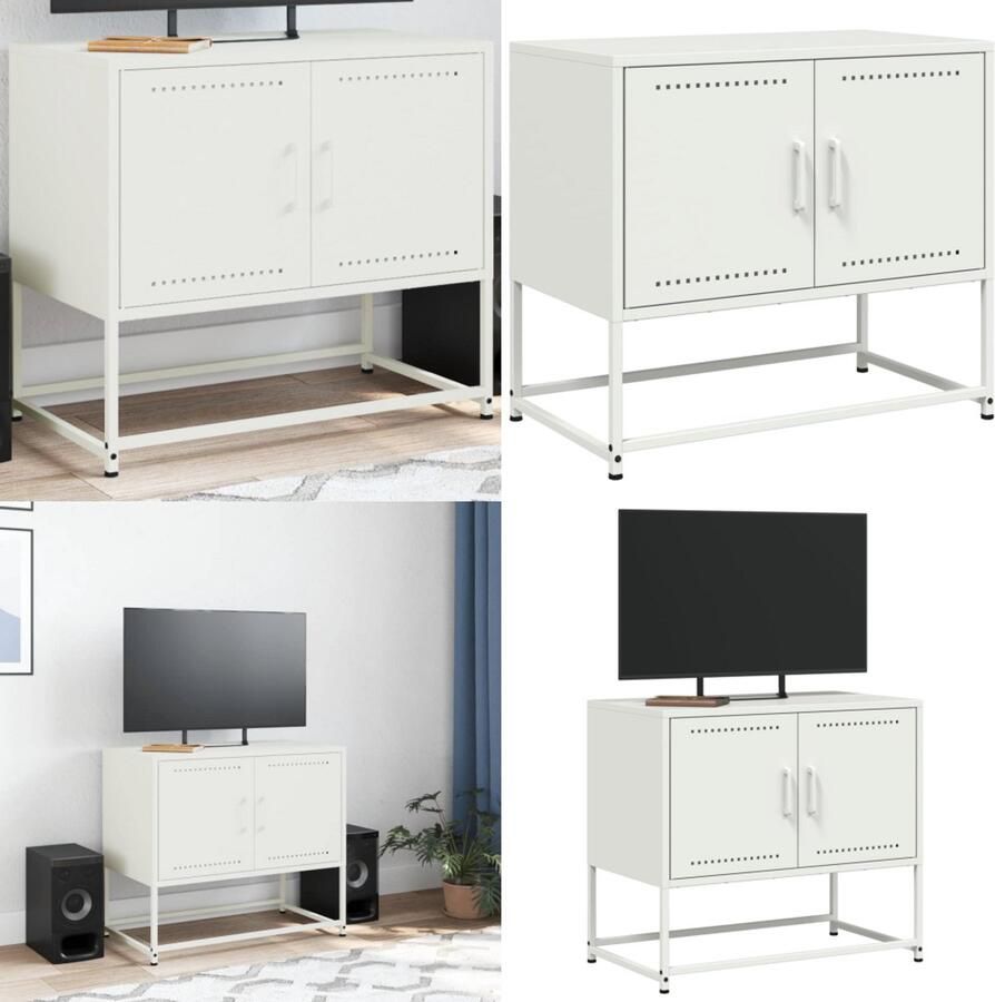 VidaXL Tv-meubel 68 5x39x60 5 cm staal wit