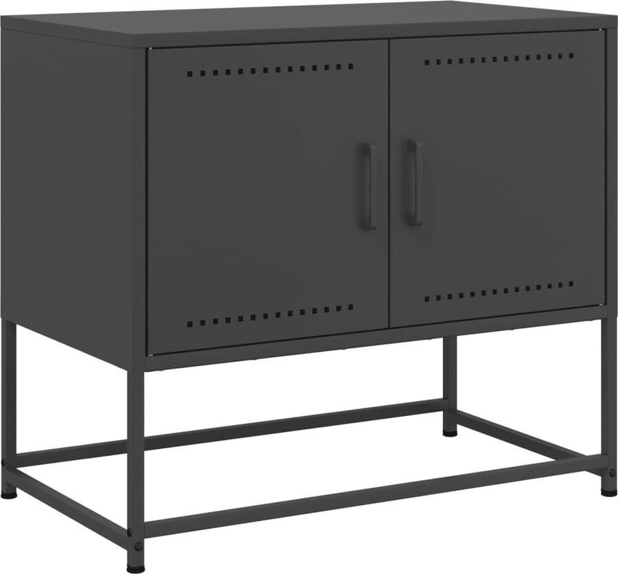 VidaXL Tv-meubel 68 5x39x60 5 cm staal zwart