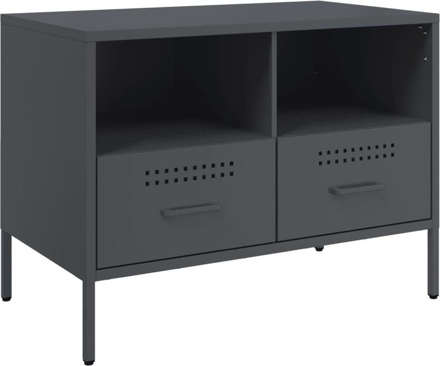 VidaXL Tv-meubel 68x39x50 5 cm koudgewalst staal antracietkleurig