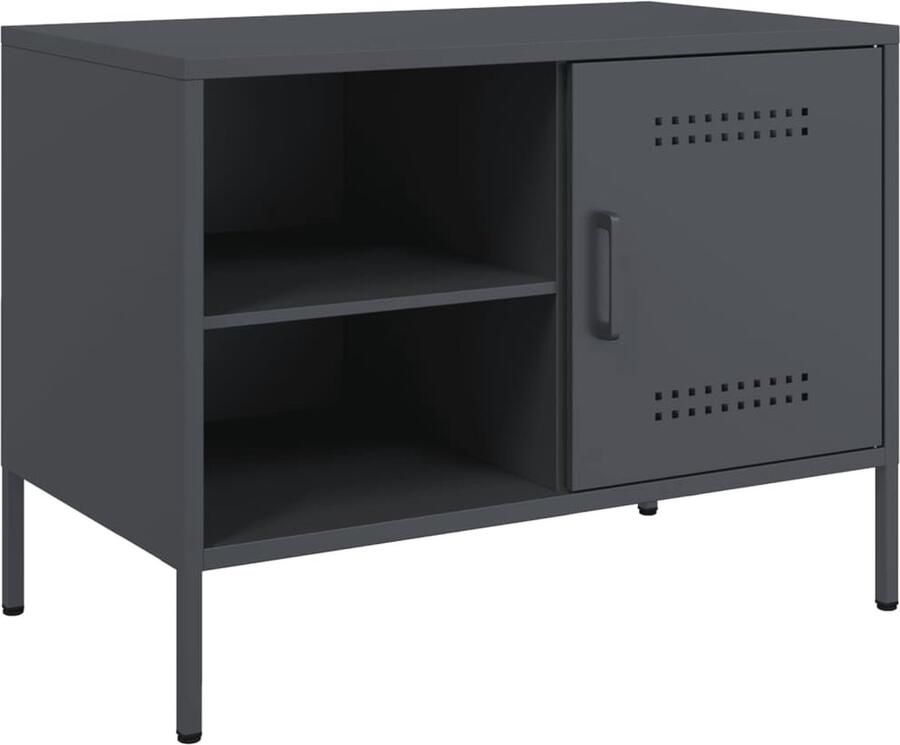 VidaXL Tv-meubel 68x39x50 5 cm staal antracietkleurig