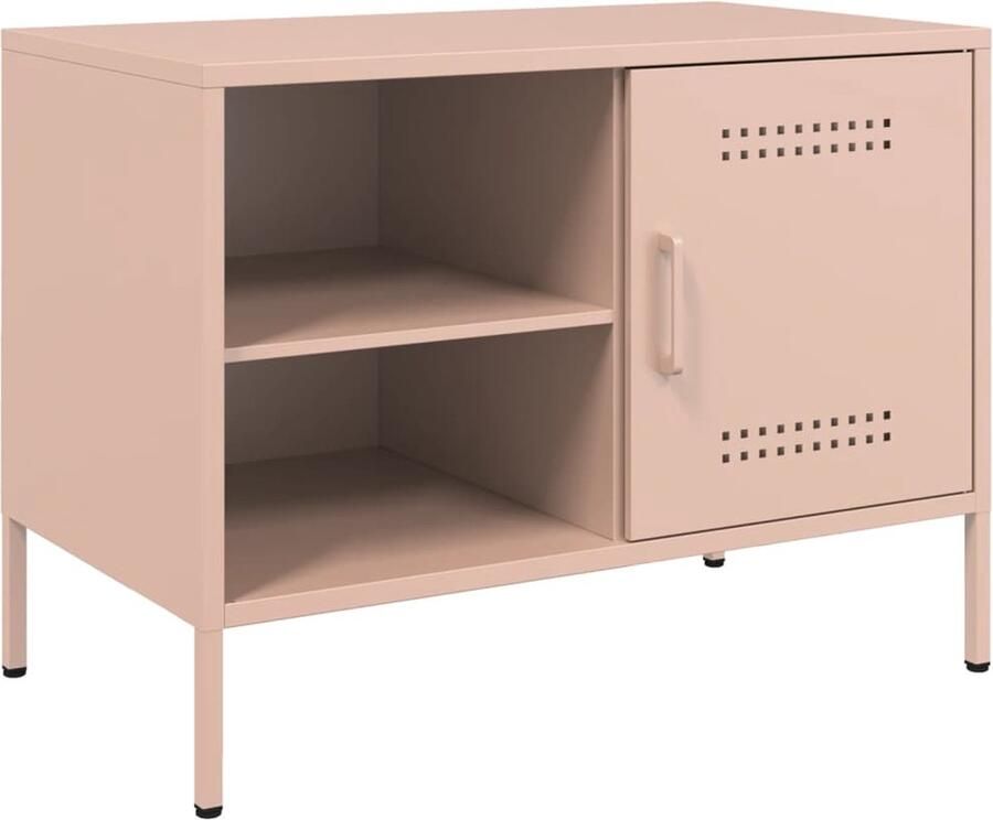 VidaXL Tv-meubel 68x39x50 5 cm staal roze