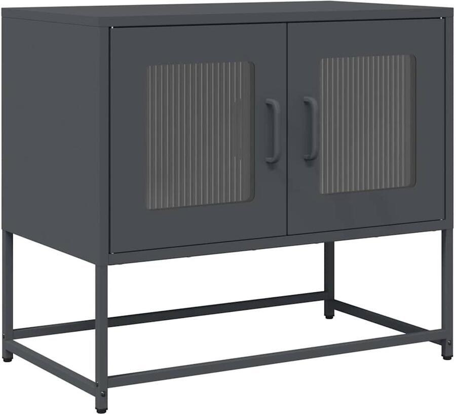 VidaXL Tv-meubel 68x39x60 5 cm koudgewalst staal antracietkleurig