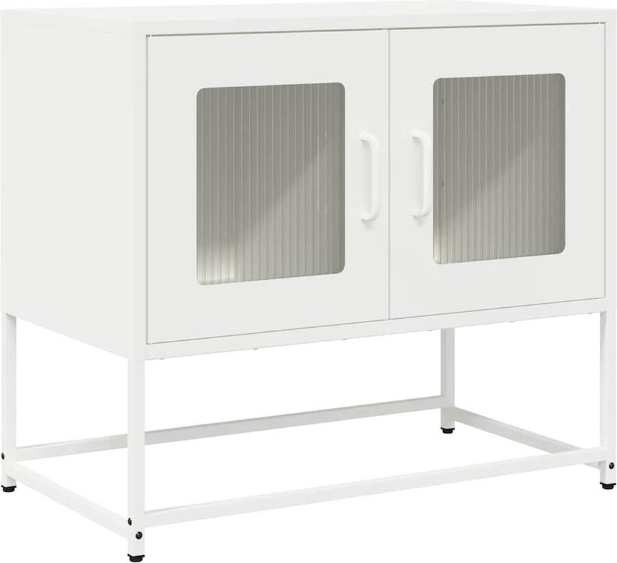 VidaXL Tv-meubel 68x39x60 5 cm koudgewalst staal wit