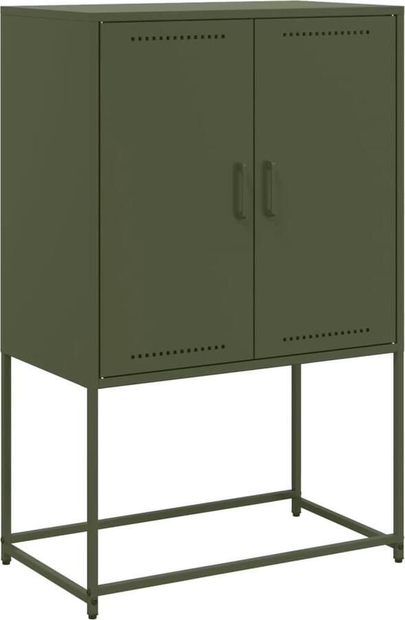 VidaXL Tv-meubel 68x39x60 5 cm staal olijfgroen - Foto 2