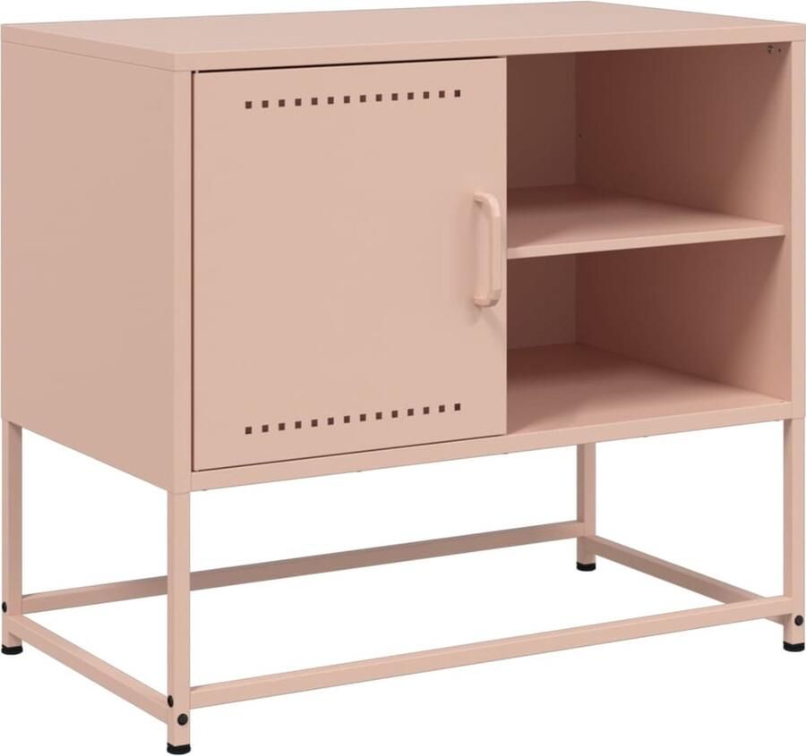 VidaXL Tv-meubel 68x39x60 5 cm staal roze