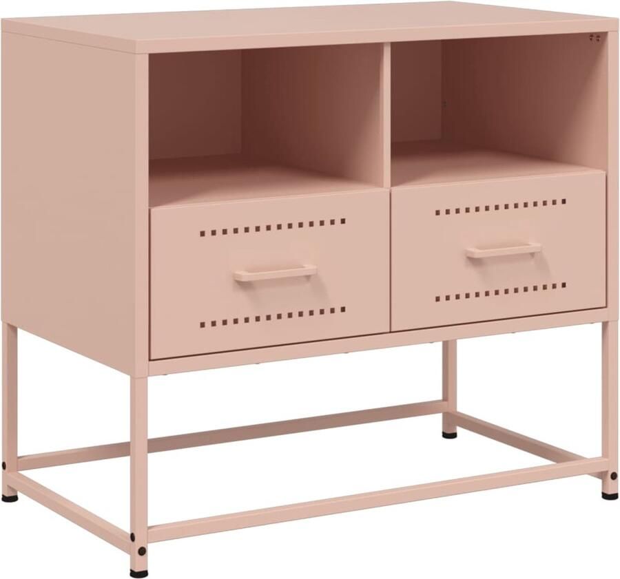 VidaXL Tv-meubel 68x39x60 5 cm staal roze