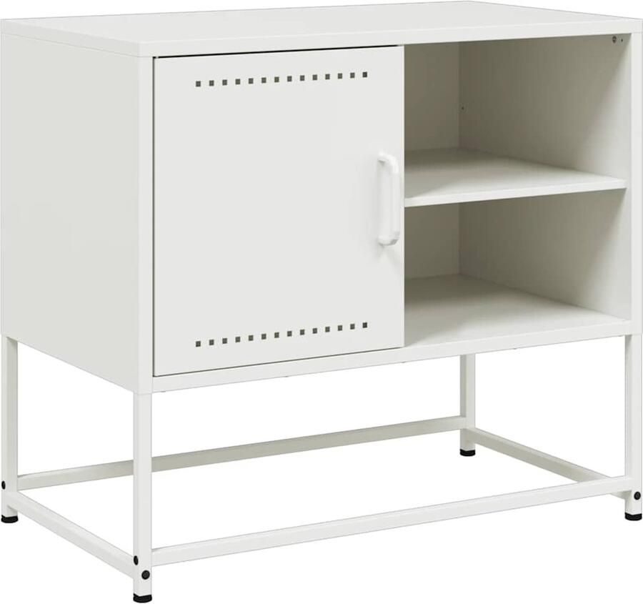 VidaXL Tv-meubel 68x39x60 5 cm staal wit