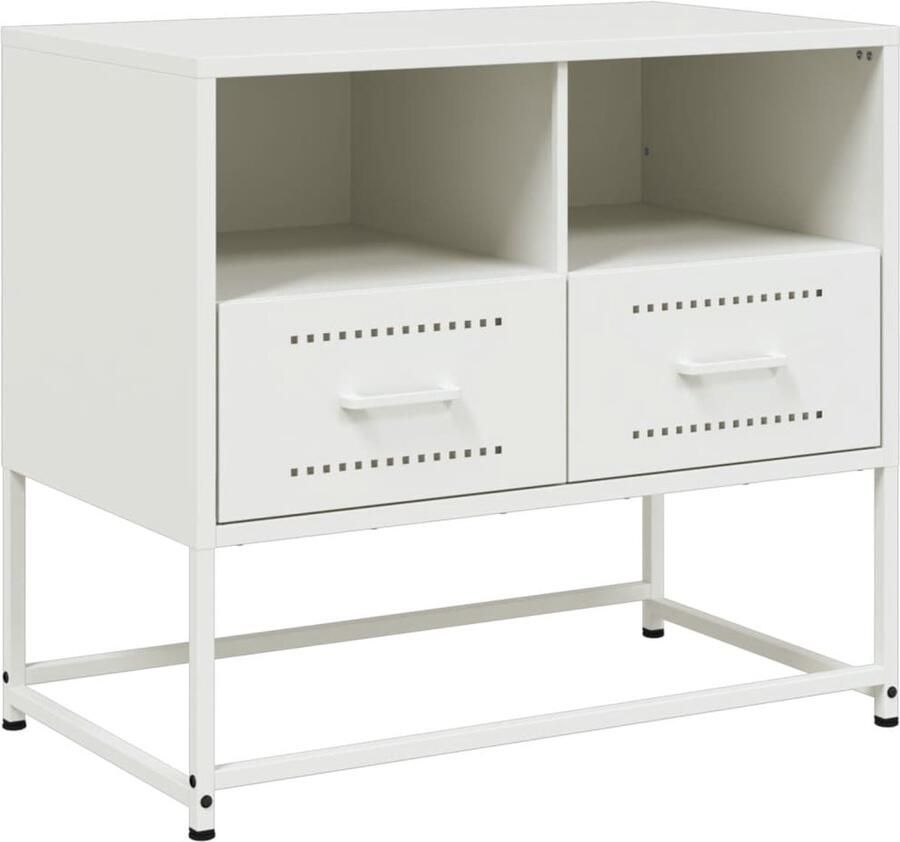 VidaXL Stalen Tv-meubel Wit 68x39x60 5 cm Tv-meubel Salontafel Metalen Tv-standaard Modern Tv-meubel Minimalistisch Tv-meubel