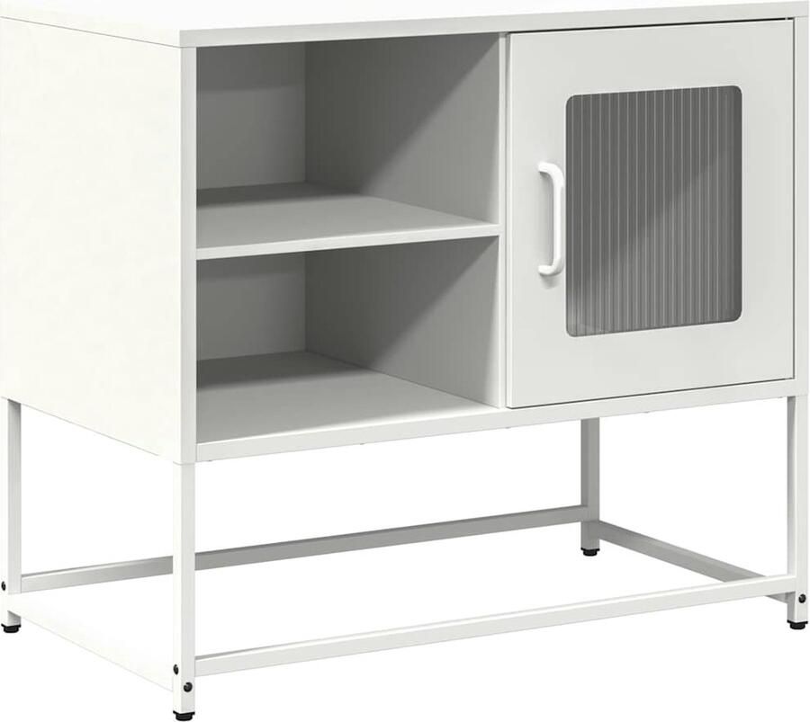 VidaXL Tv-meubel Staal Wit 68x39x60 5 cm Tv-meubel Salontafel Modern Tv-meubel Wit Tv-meubel Metalen Tv-meubel