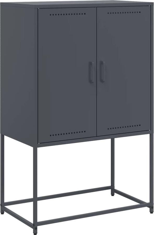 VidaXL Tv-meubel 68x39x60 5 cm staal zwart - Foto 2