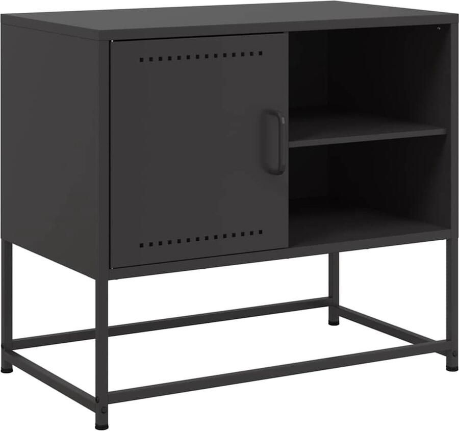 VidaXL Tv-meubel 68x39x60 5 cm staal zwart