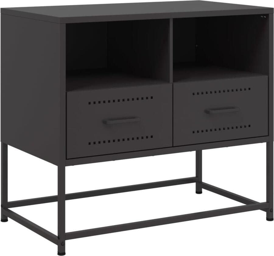 VidaXL Tv-meubel 68x39x60 5 cm staal zwart