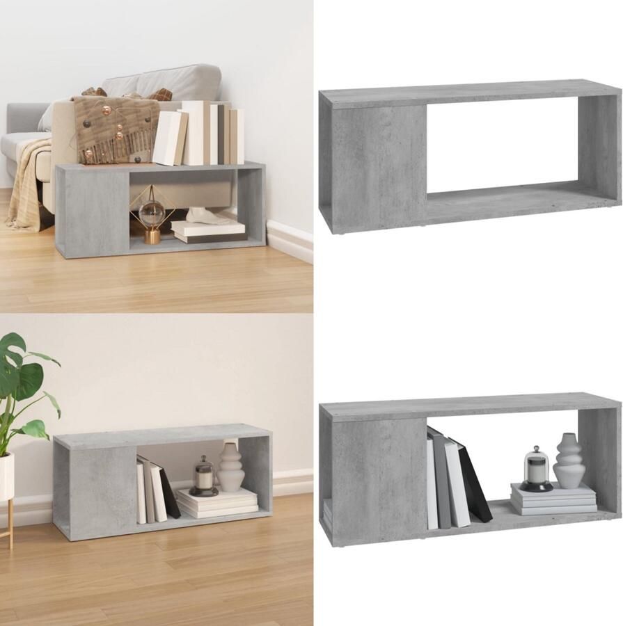 VidaXL Tv-meubel 80x24x32 cm bewerkt hout betongrijs Tv-meubel Tv-meubels Tv Meubel Tv Meubels