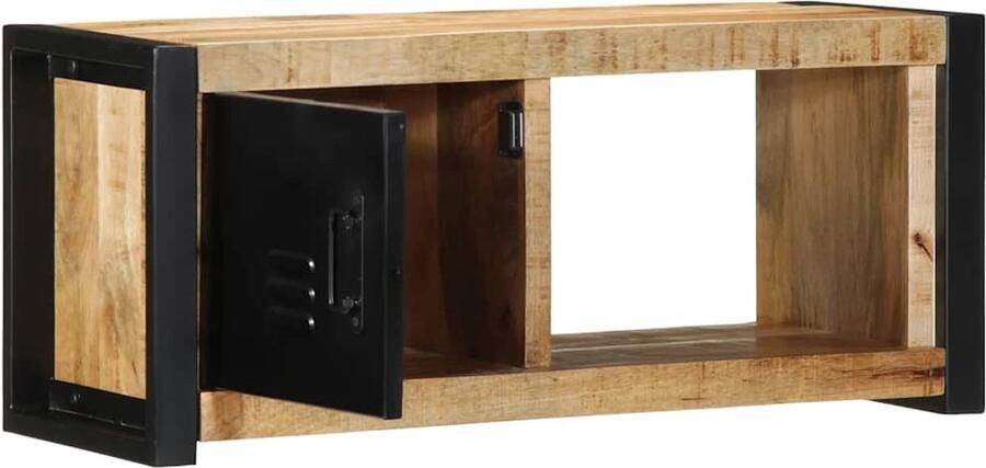 VidaXL Tv-meubel 80x30x35 cm Mangohout Zwart Bruin Tv-meubel Tv-kasten Tv-standaard Tv-meubel