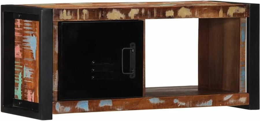 VidaXL Tv-meubel gerecycled hout 80x30x35 cm Tv-meubel Tv Kast Houten Tv-kast Industrieel Tv-meubel Compact Tv-meubel