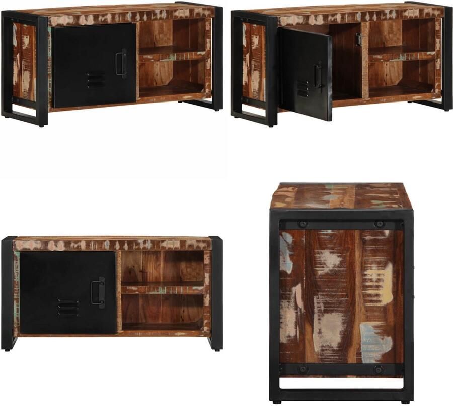 VidaXL Tv-meubel 80x30x40 cm massief hout gerecycled Tv-kast Tv-kasten Tv-standaard Tv-meubel