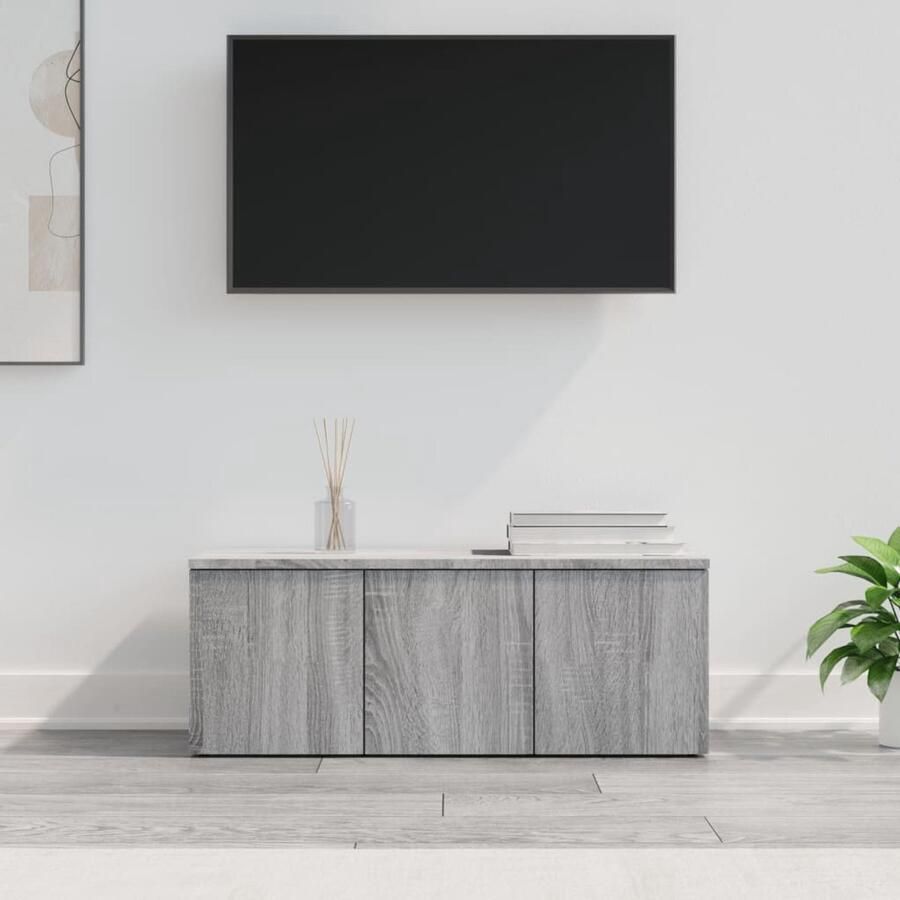 VidaXL Tv-meubel 80x34x30 cm Grijs Sonoma Eiken Tv-kast Houten Tv-kast Grijze Tv-kast Tv Meubilair Salontafel