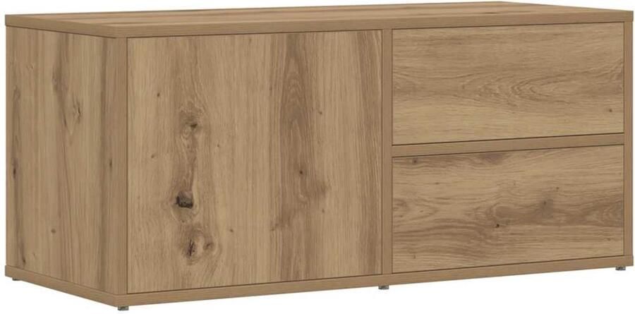 VidaXL Tv-meubel 80x34x35 5 cm bewerkt hout artisanaal eikenkleur