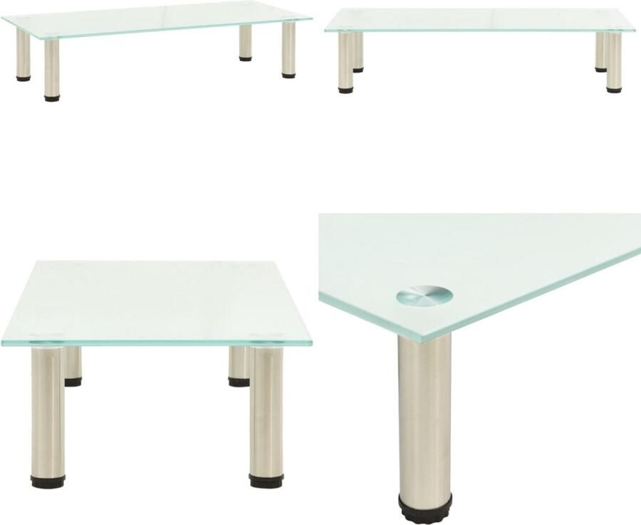 VidaXL Tv-meubel 80x35x17 cm gehard glas mat Tv-standaard Tv-standaarden Tv-standaards Tv-meubel