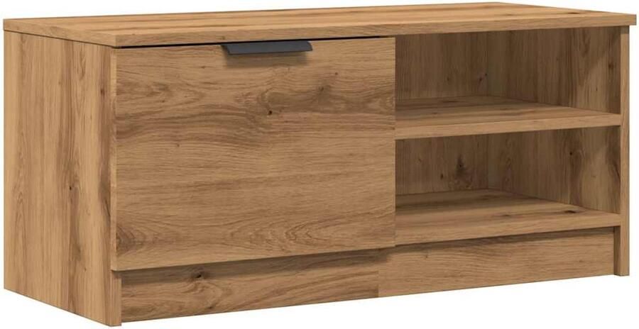 VidaXL Tv-meubel 80x35x36 5 cm artisanaal eiken Tv-meubel Salontafel Houten Tv-kast Compact Tv-meubel Kunststof Tv-meubel