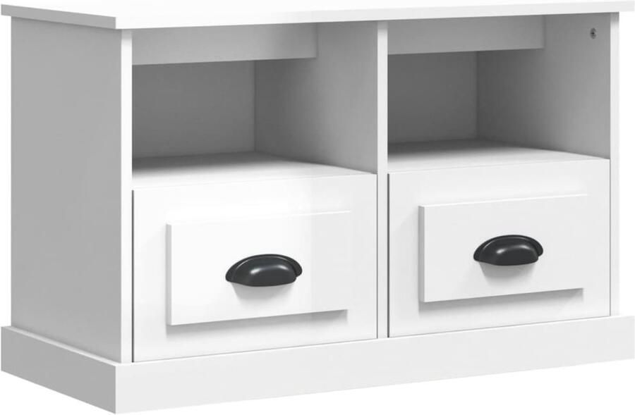 VidaXL Tv-meubel 80x35x50 cm Hoogglans Wit Tv Kast Houten Tv Kast Witte Tv Kast Media Kast Salontafel Woonkamerdecoratie - Foto 2
