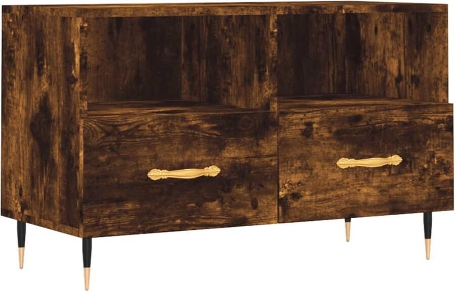 Prolenta Premium INFIORI Tv-meubel 80x36x50 cm bewerkt hout gerookt eikenkleurig - Foto 9