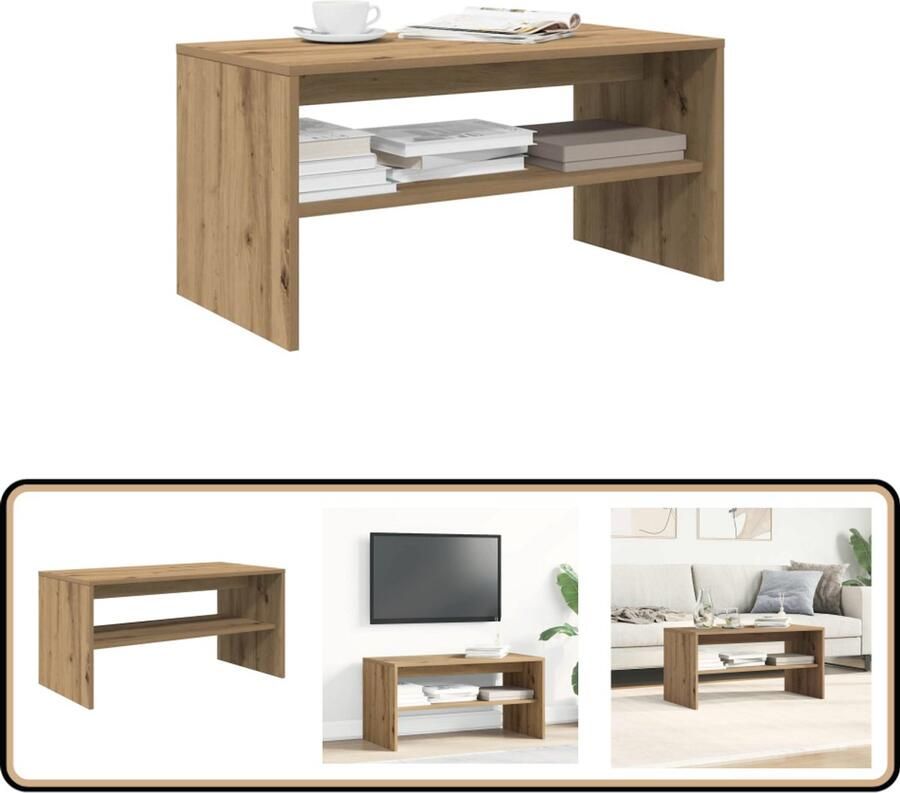 VidaXL Tv-meubel 80x40x40 cm artisanaal eiken Tv-meubel Salontafel Houten Tv-kast Modern Tv-meubel Compact Tv-meubel