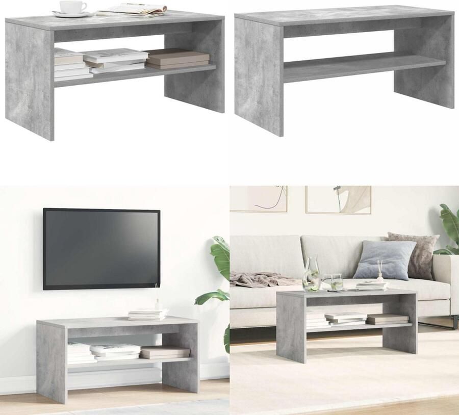 VidaXL Tv-meubel 80x40x40 cm bewerkt hout betongrijs TV-meubel TV-meubels -TV-meubel Televisiemeubel