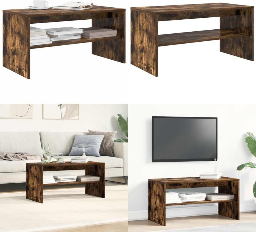 VidaXL Tv-meubel 80x40x40 cm bewerkt hout gerookt eikenkleurig TV-meubel TV-meubels -TV-meubel Televisiemeubel