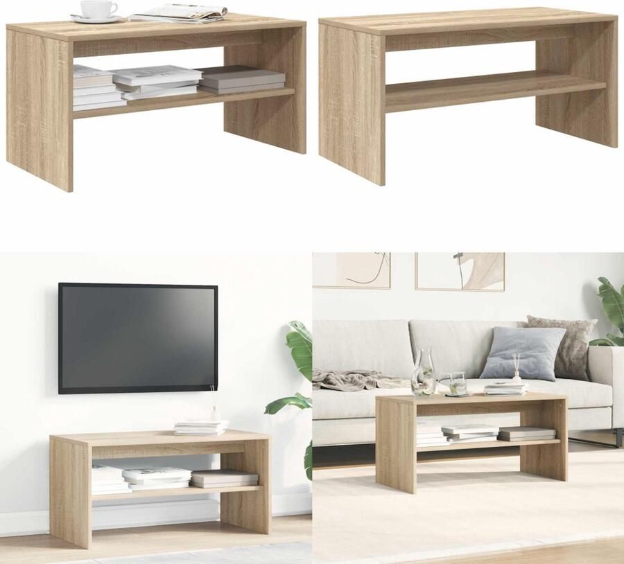 VidaXL Tv-meubel 80x40x40 cm bewerkt hout sonoma eikenkleurig TV-meubel TV-meubels -TV-meubel Televisiemeubel