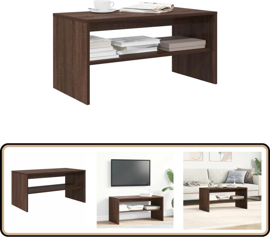 VidaXL Tv-meubel 80x40x40 cm Bruin Eikenhout Tv-meubel Salontafel Houten Tv-stand Bruine Tv-kast Media Kast