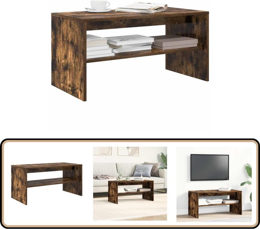 VidaXL Tv-meubel 80x40x40 cm Gerookt eiken TV-meubel TV-meubels -TV-meubel Televisiemeubel