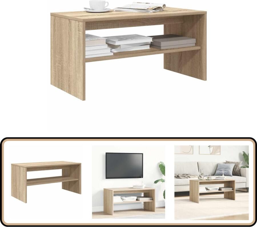 VidaXL Tv-meubel 80x40x40 cm Sonoma eiken Bewerkt hout TV-meubel TV-meubels -TV-meubel Televisiemeubel